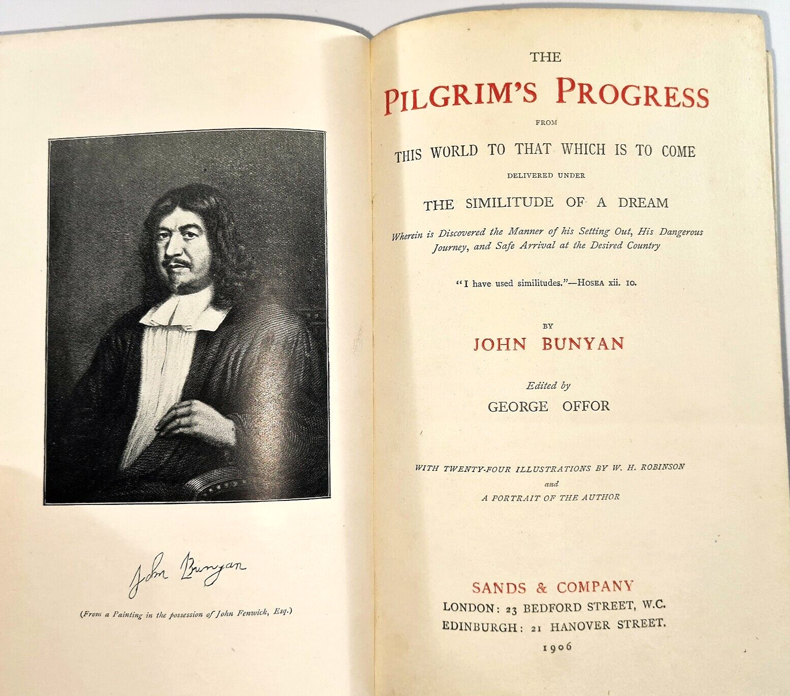 The Pilgrim’s Progress John Bunyan 1906 Antique Illustrated Old Hardback 102.