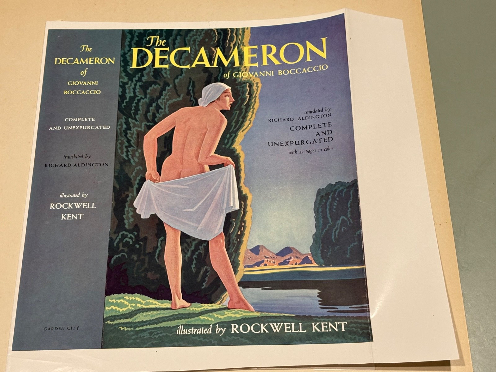 Rockwell Kent Decameron Book Dustjacket estate artist proof Dan Burne-Jones