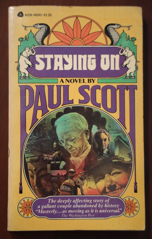 STAYING ON: Novel by Paul Scott 1979 Vintage Paperback 1st Avon Printing – India