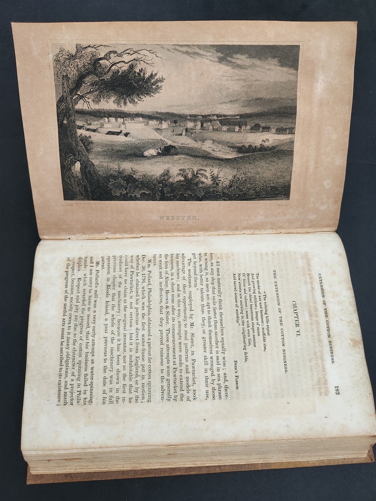 1836 antique SAMUEL SLATER MEMOIR philadelphia pa COTTON MANUFACTURE history