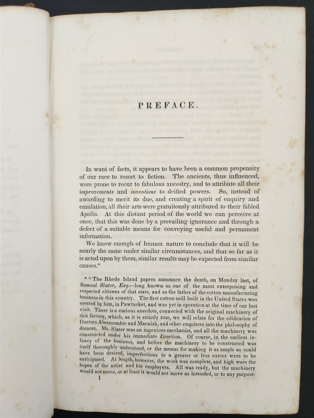 1836 antique SAMUEL SLATER MEMOIR philadelphia pa COTTON MANUFACTURE history