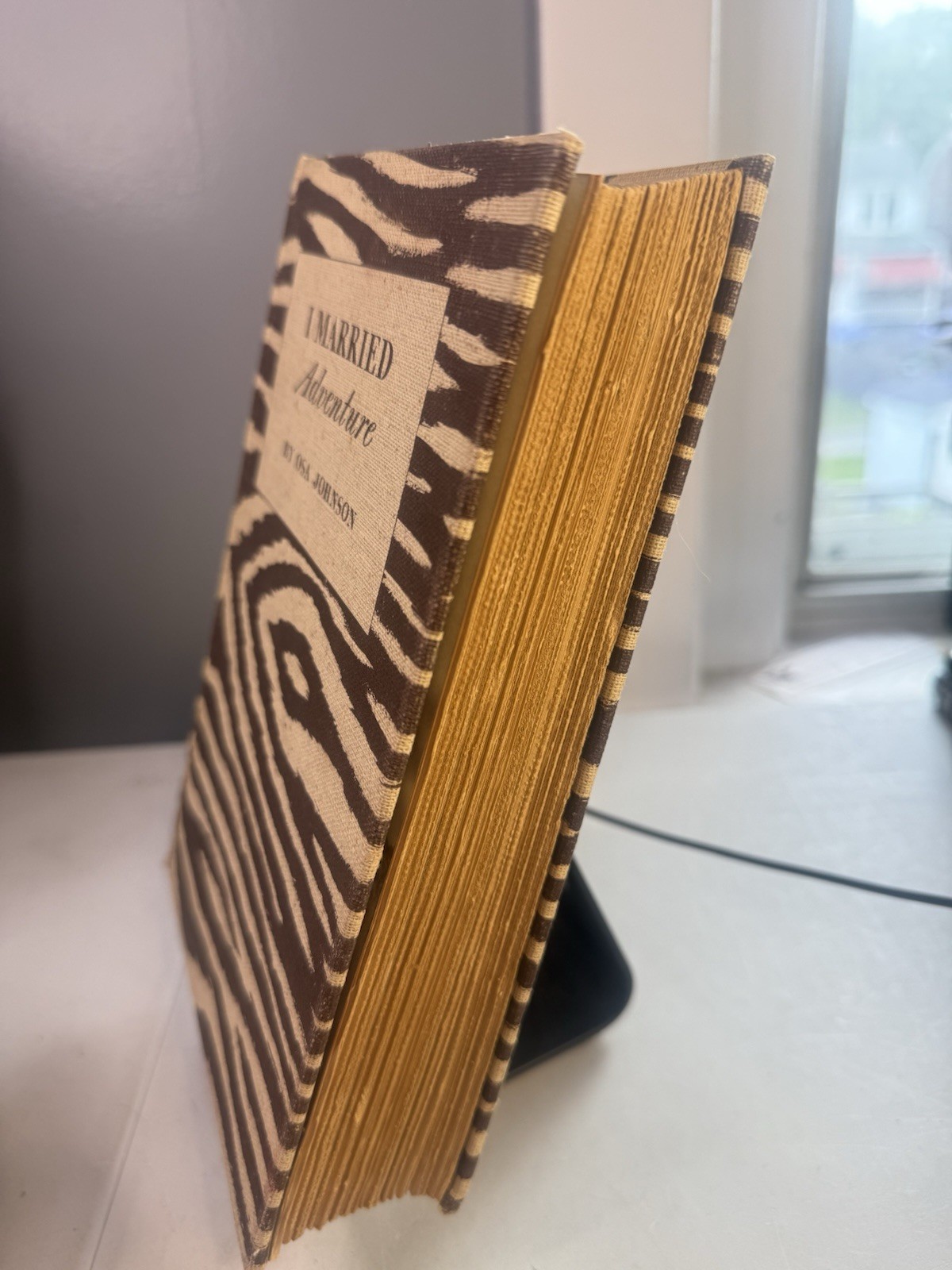 I Married Adventure Osa Johnson 1940 HC Zebra Cloth First Edition VTG Book