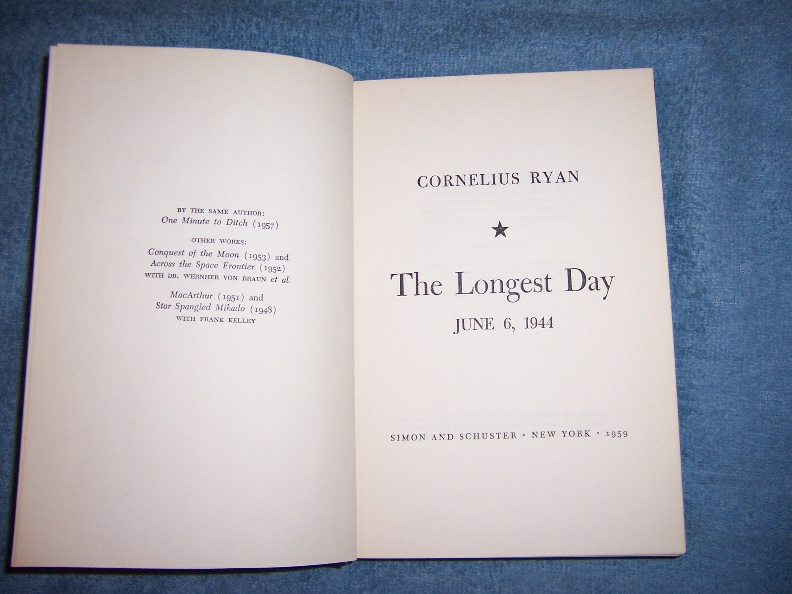 THE LONGEST DAY by Cornelius Ryan/1st Ed./HCDJ/Military/WWII 1939-45