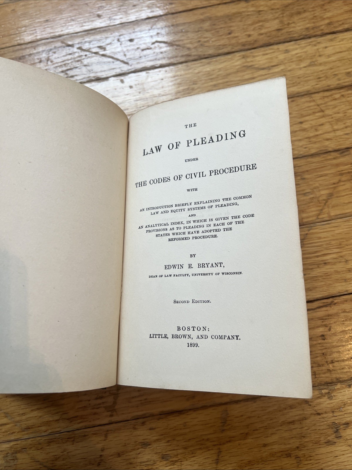 The Law Of Pleading Under The Codes Of Civil Procedure Edwin Bryant 1899 2nd Ed.