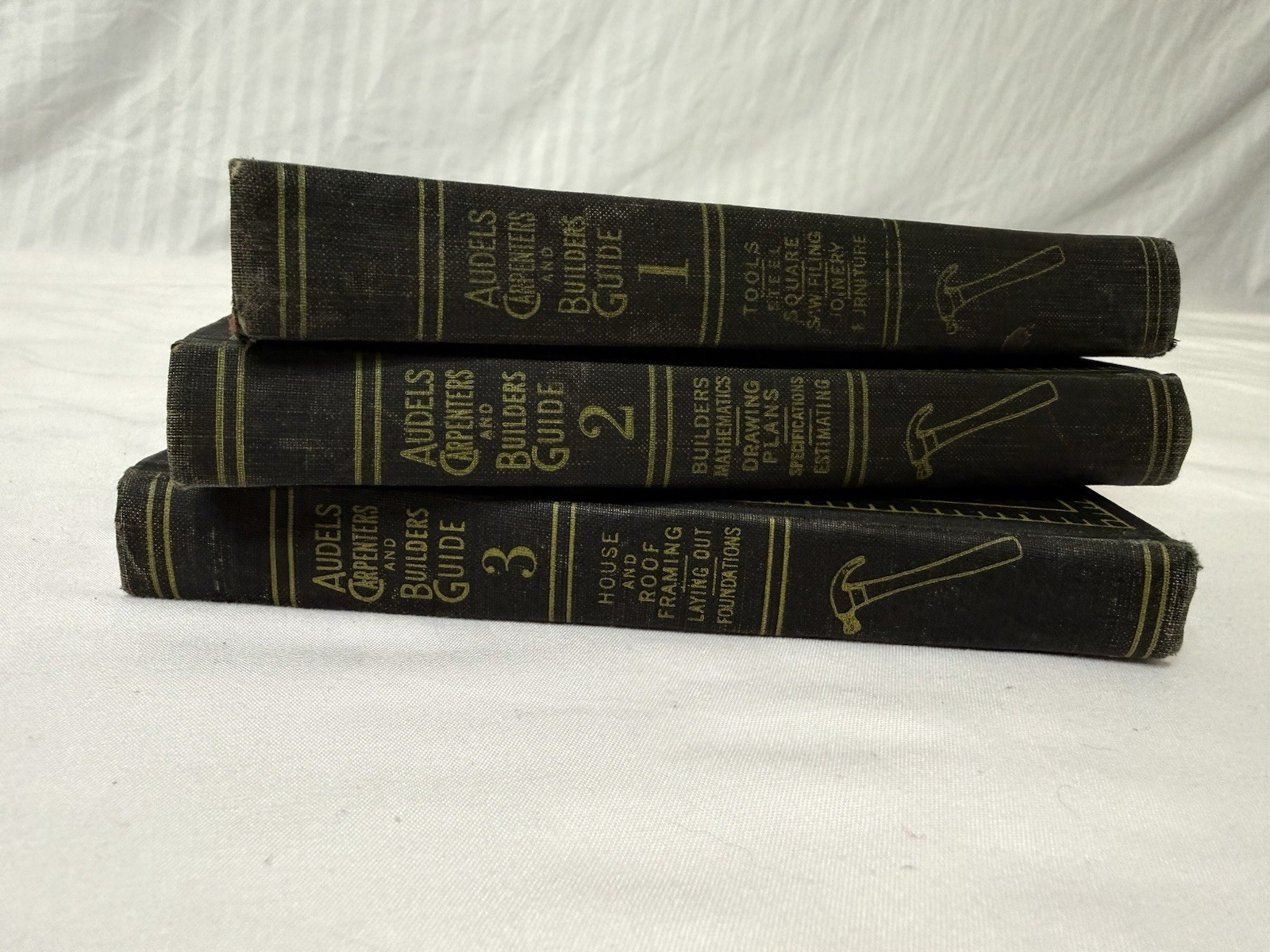 Antique Audels Carpenters and Builders Guide Vol 1-3 Complete Set Vintage