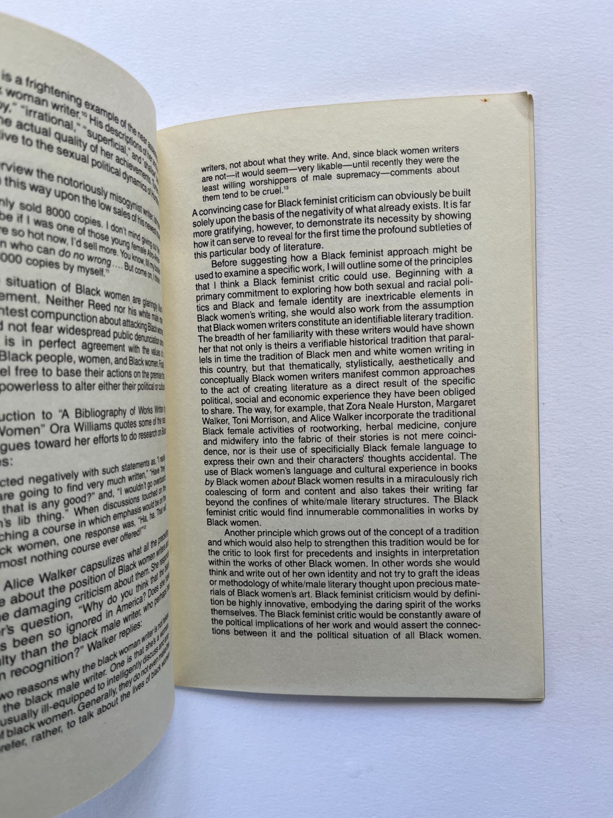 TOWARD A BLACK FEMINIST CRITICISM ~ Barbara Smith, 1980, Out & Out Books