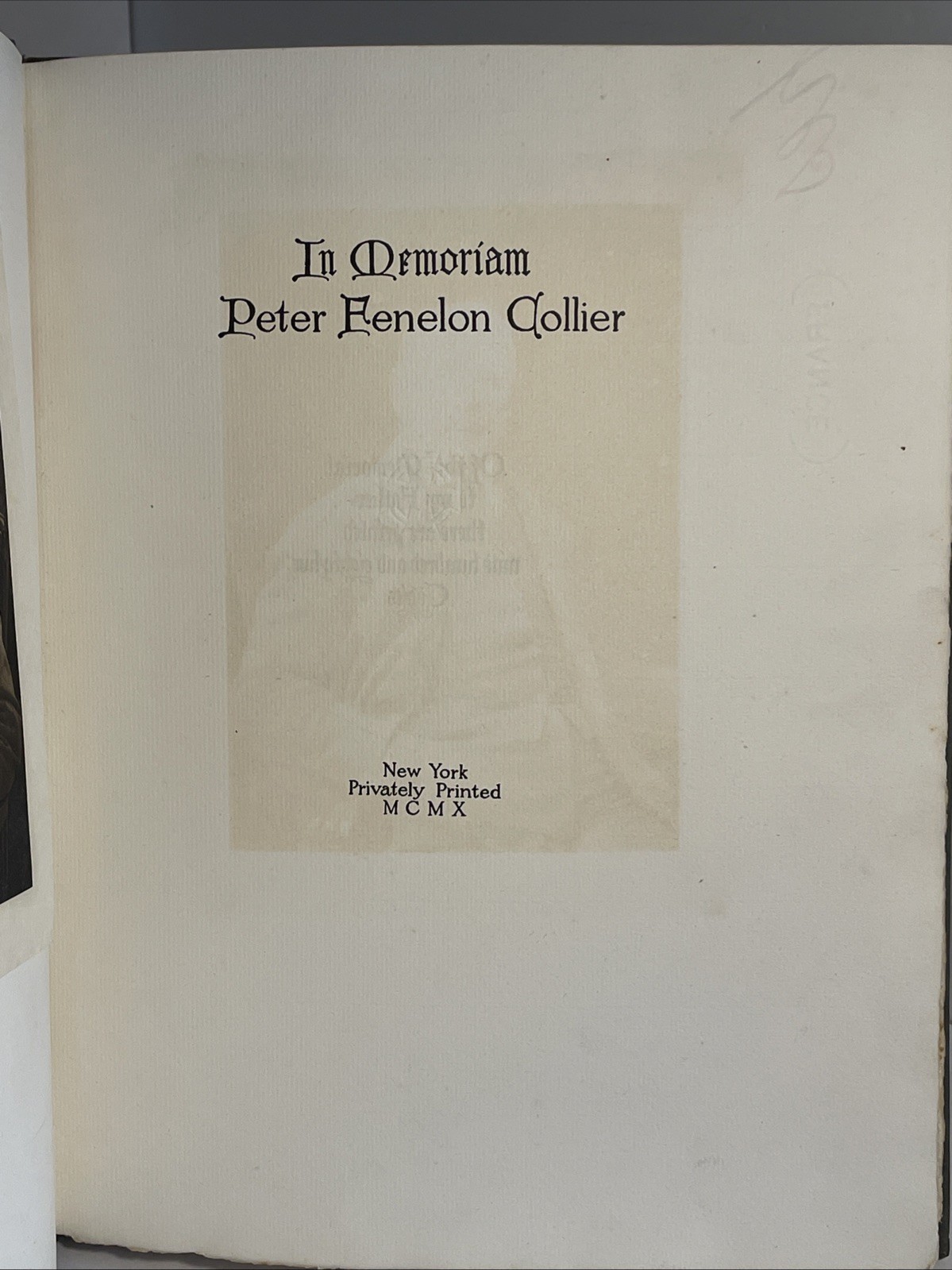 Robert J. Collier: In Memoriam Peter Fenelon Collier; SIGNED BY AUTHOR; plates