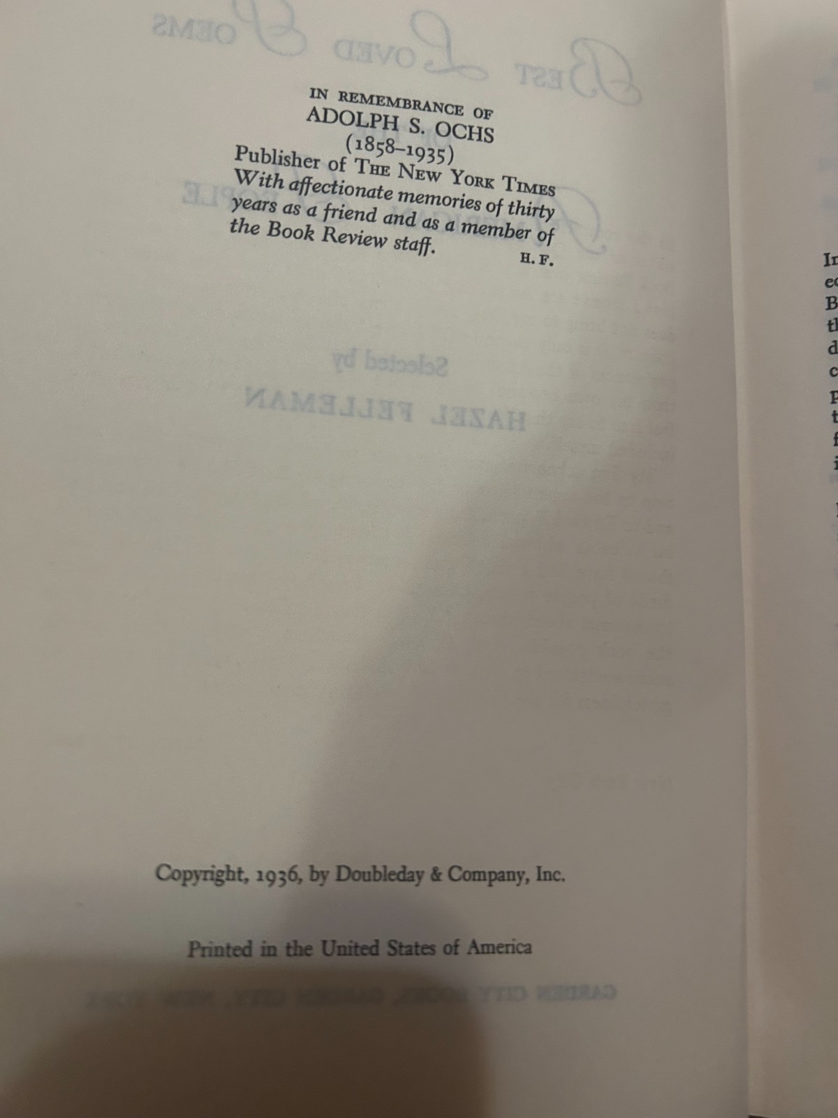 Best Loved Poems of the American People 1936 HC w/ Dust Jacket Felleman