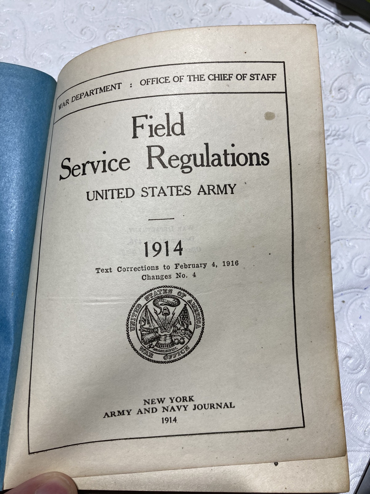 Field Service Regulations United States Army 1914 Corrected to 1916 – 224 pgs