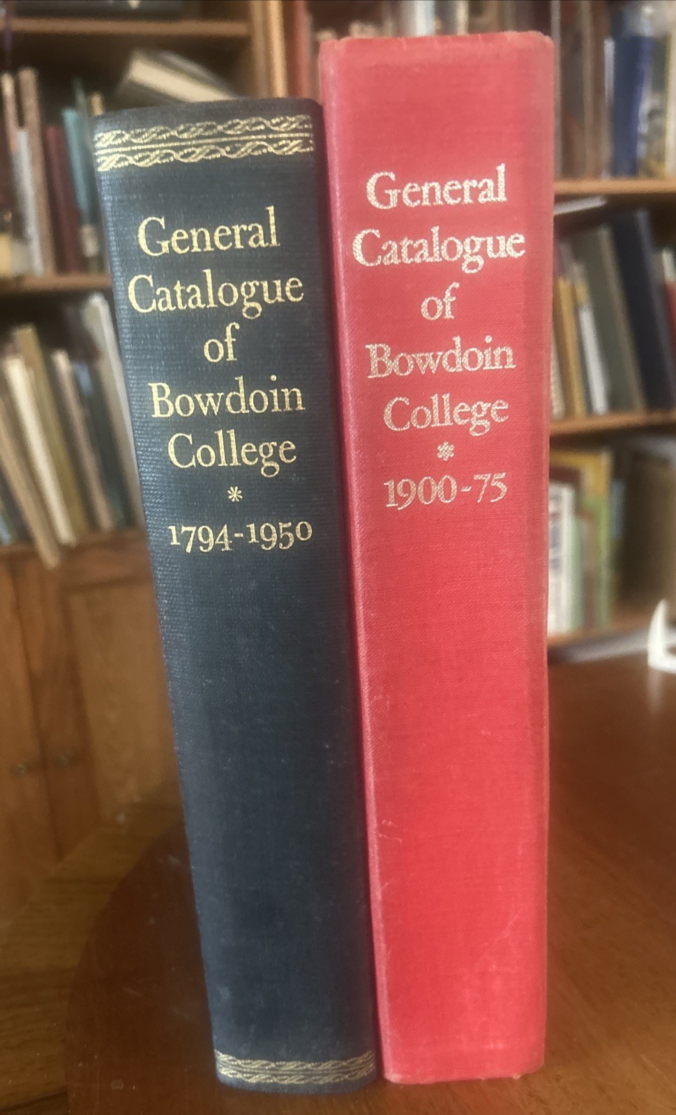 General Catalogues Of Bowdoin College 1794-1950 & 1900-1975 HC Orig. VG Lot of 2