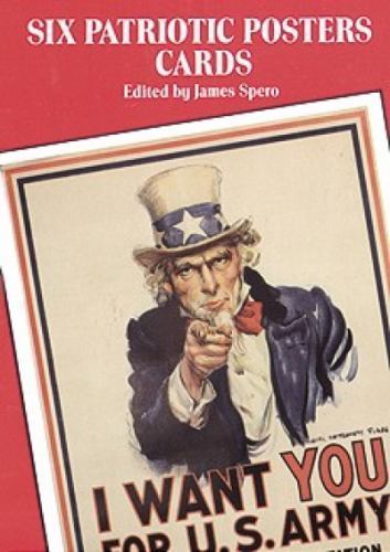 Patriotic Posters Postcards Booklet Dover James Spero WWI WWII vtg