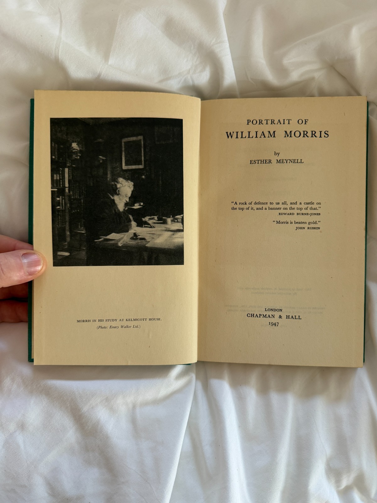 Portrait of William Morris Esther Meynell 1947 Chapman & Hall Flexiback Binding