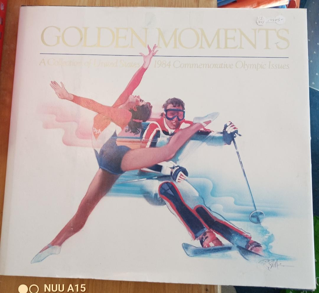Golden Moments 1984 US Olympic USPS Commemorative Book Stamp Images Vintage