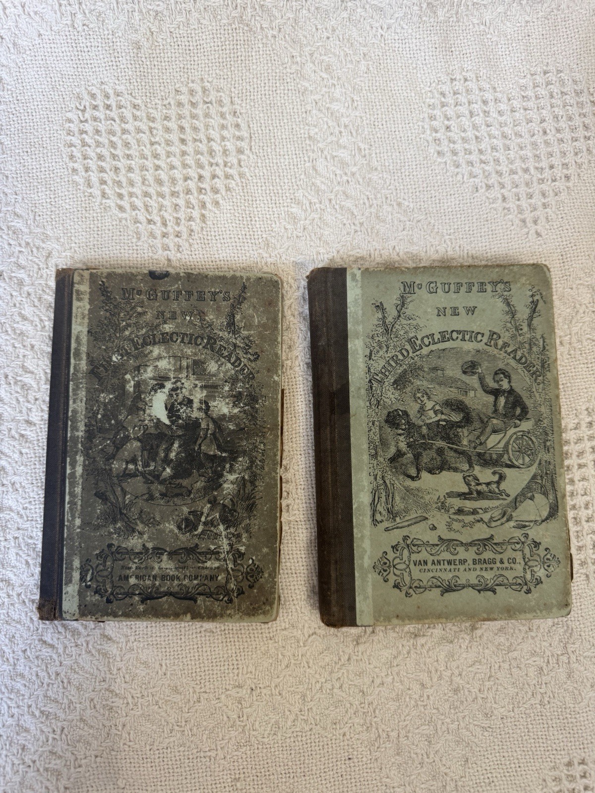 Antique McGuffey’s New First & Third Eclectic Readers School Books Lot 2 1800s