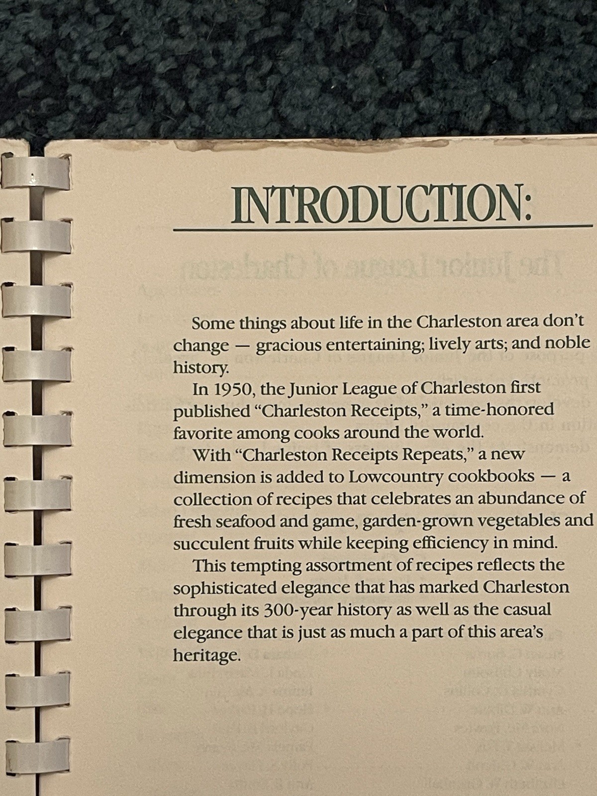 Charleston Receipts Repeats Cookbook Junior League Charleston SC