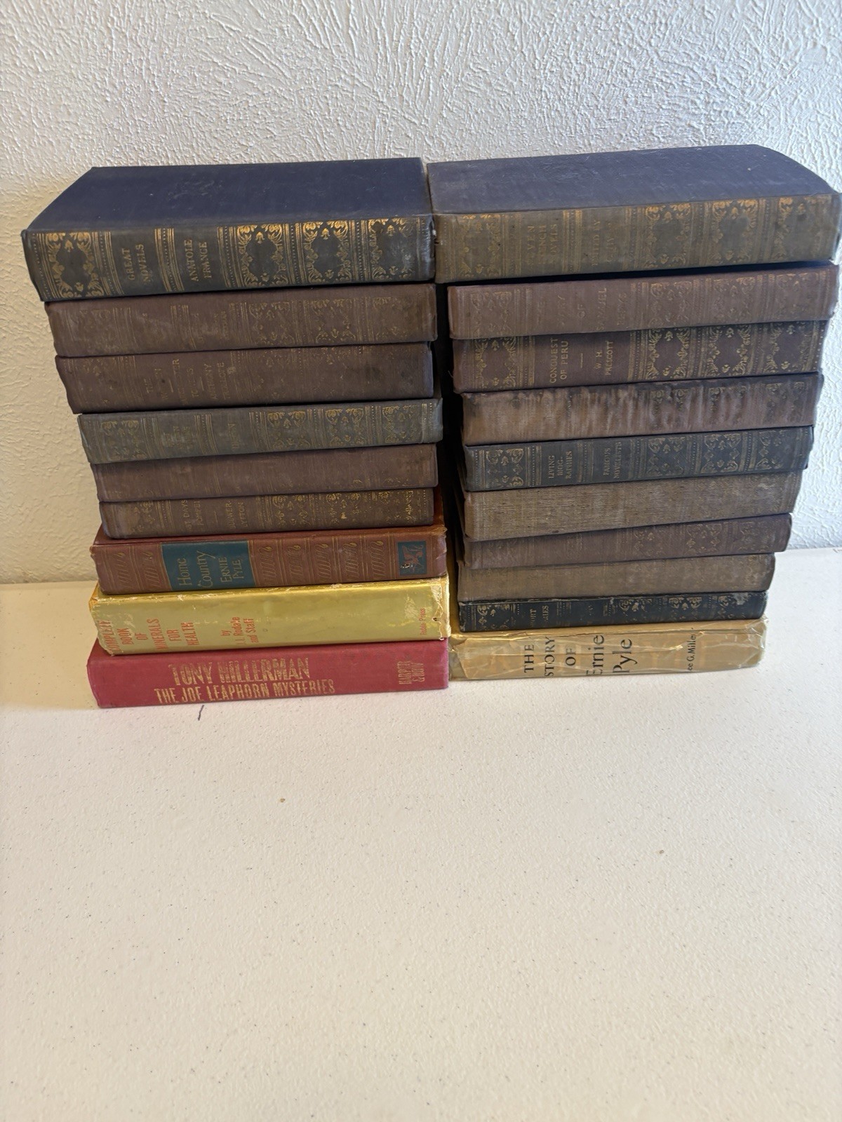 Lot of 19 Vintage Antique Hardcover Books – Mixed Titles Home Decor / Bookshelf