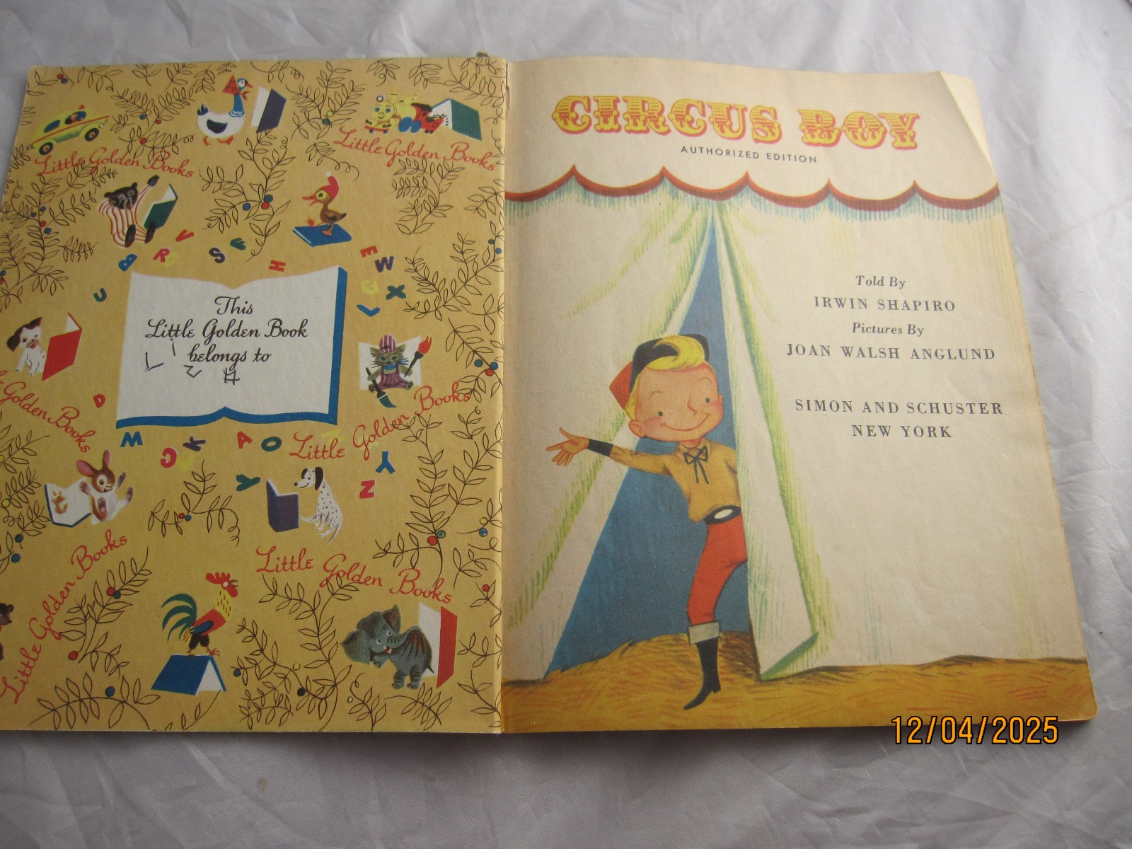 Circus Boy, by Irwin Shapiro, A Little Golden Book 1957