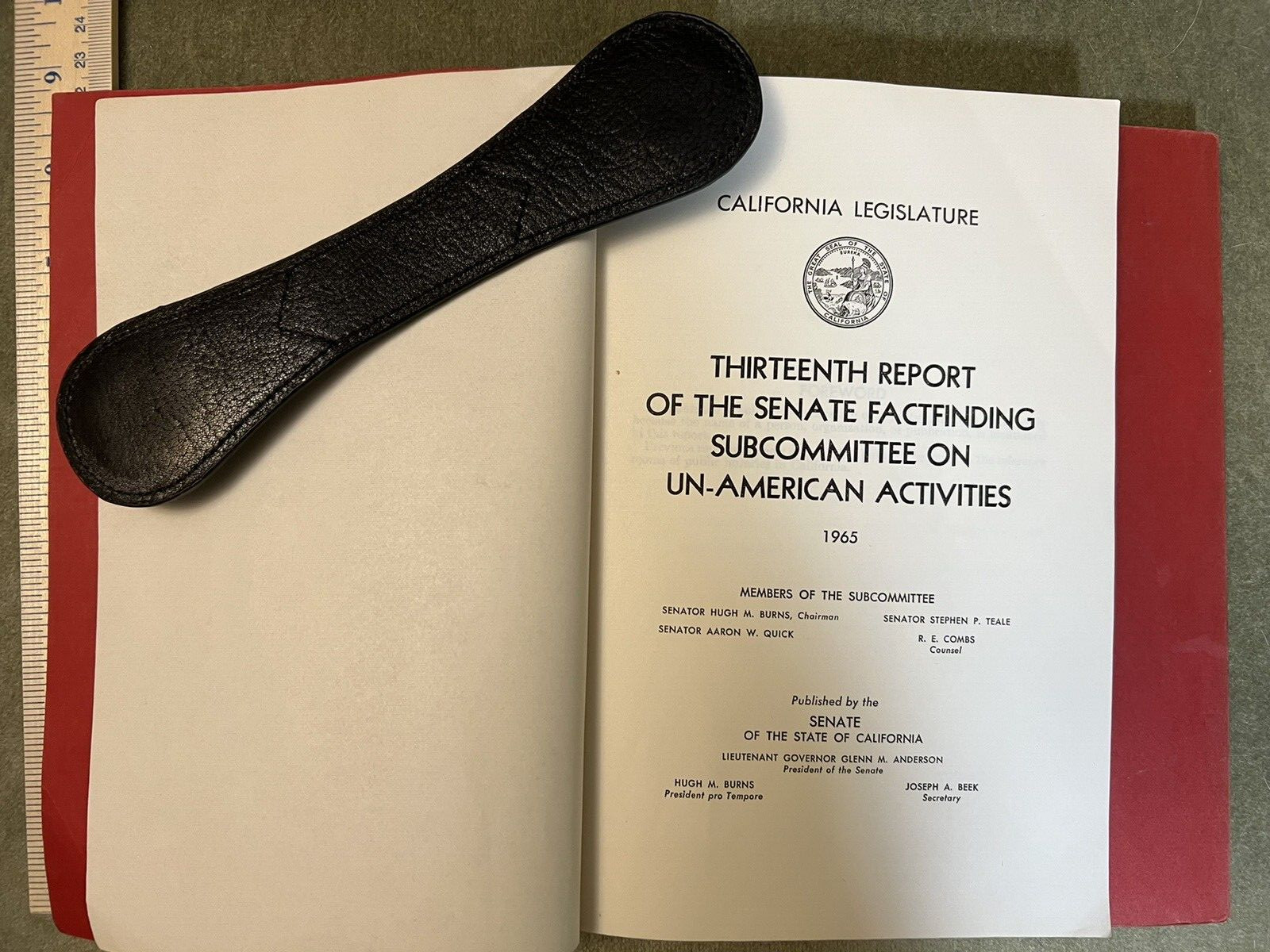 Softcover 13th Report Un-American Activities in California, Two Vol. 1965 & 1966