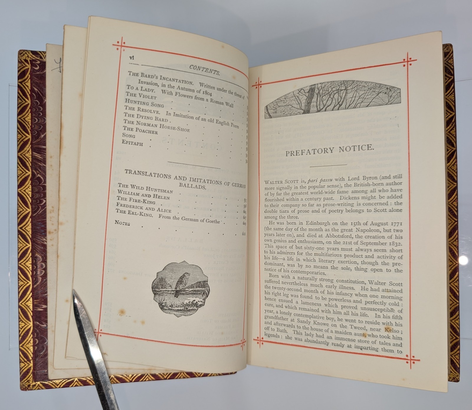 The Poetical Works of Sir Walter Scott 1800s Antique Victorian Full Leather Book