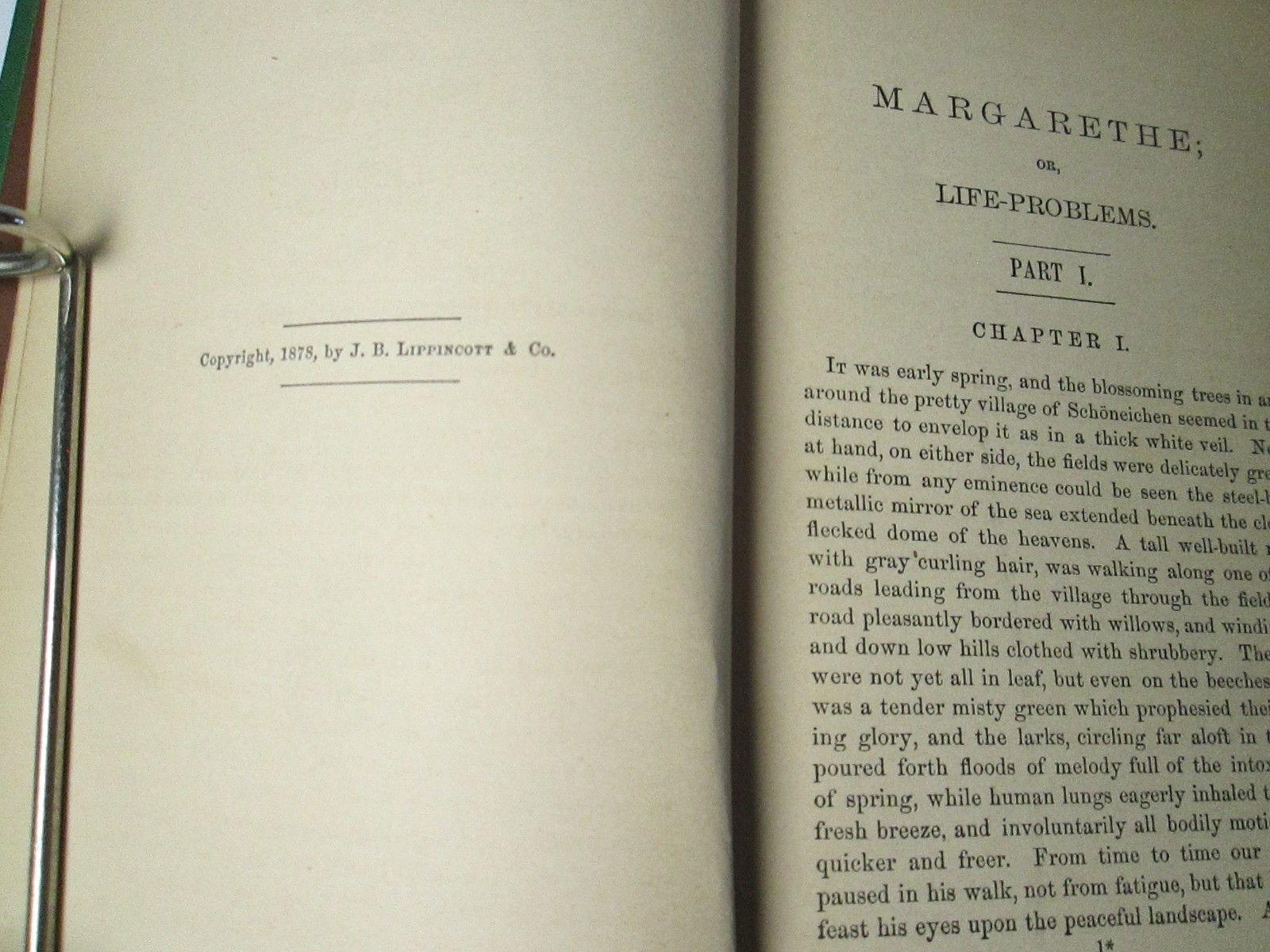 Margarethe Life Problems Romance Antique 1878 Book Wister From German Juncker