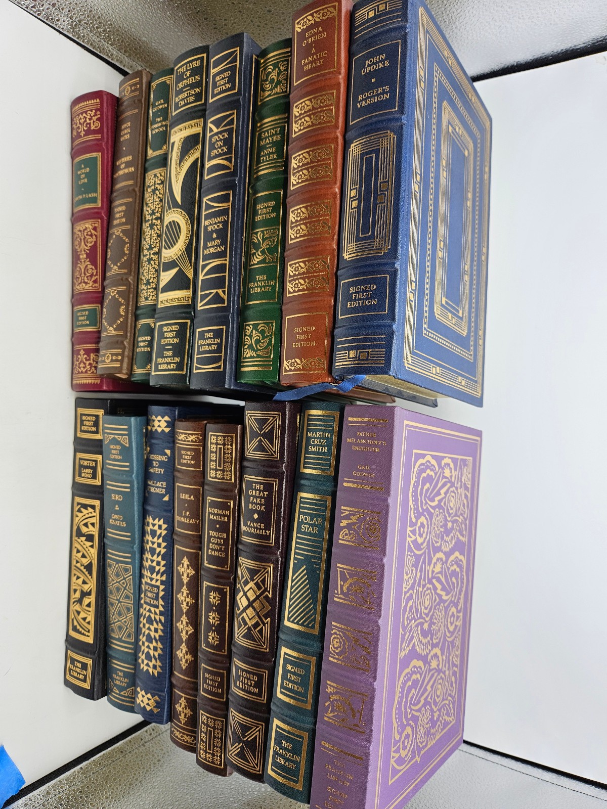?(16) ALL-SIGNED 1st Edition Franklin Library Leather Collectible Book Lot