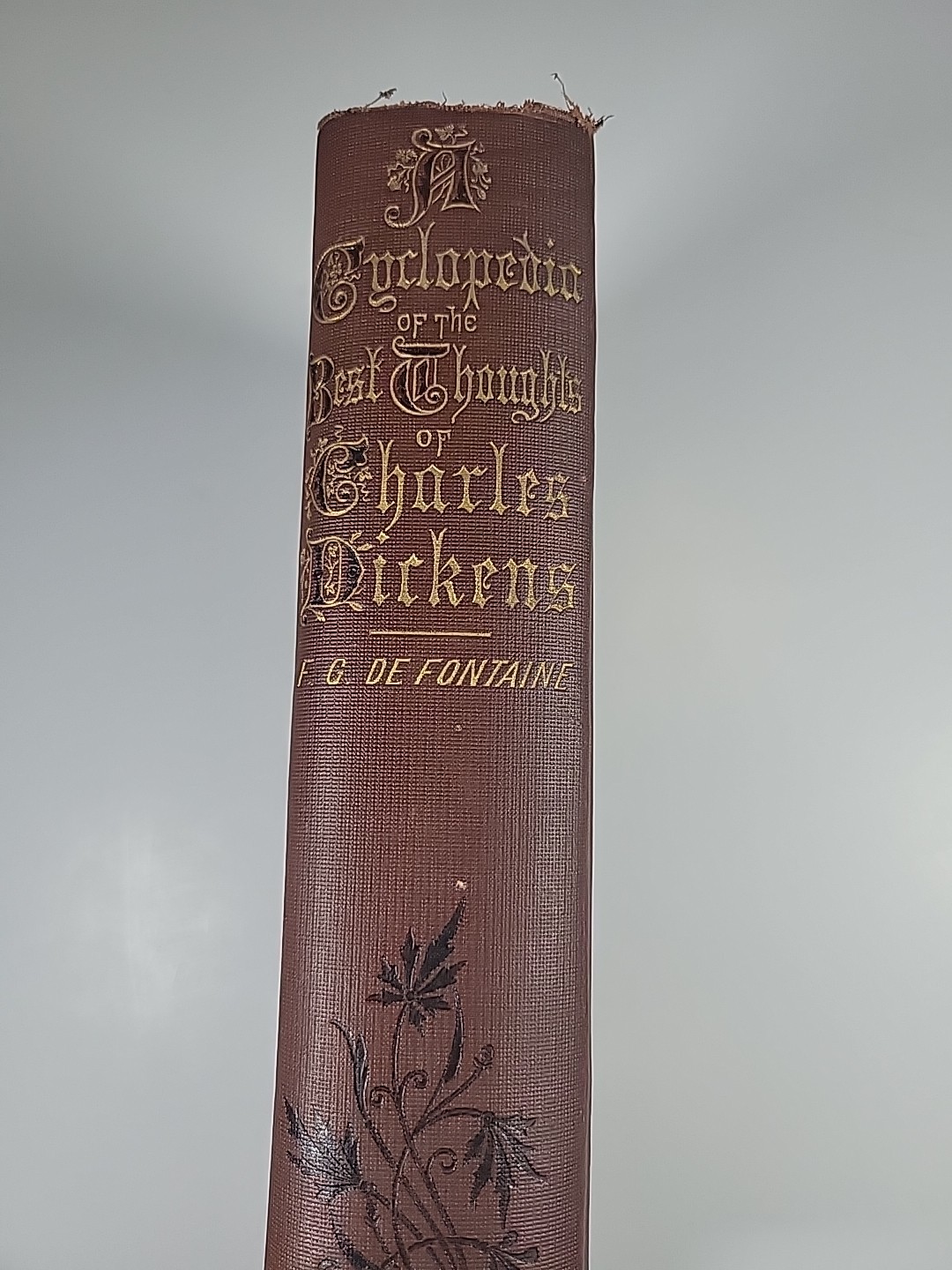 1875 A Cyclopedia of the Best Thoughts of Charles Dickens Antique Book Hale