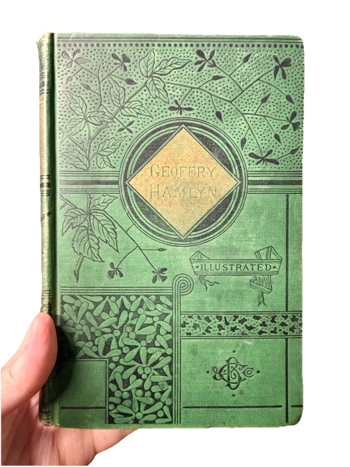 1883 Antique RECOLLECTIONS OF GEOFFRY HAMLYN Hardcover Book Art Nouveau READ