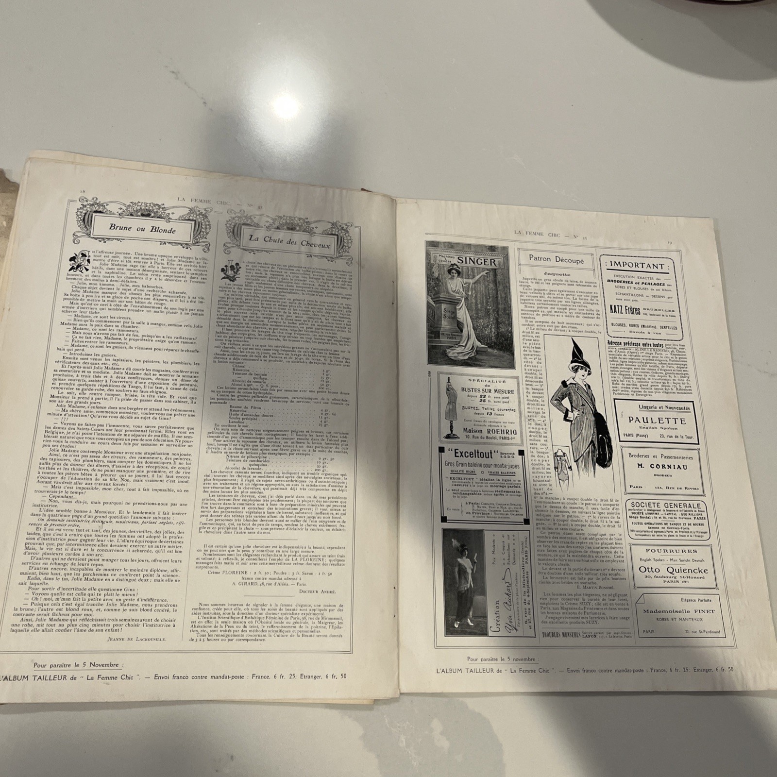 Revue Mensuelle De La Mode; 1914- Edition De Luxe La Femme Chic Paris- Fashion