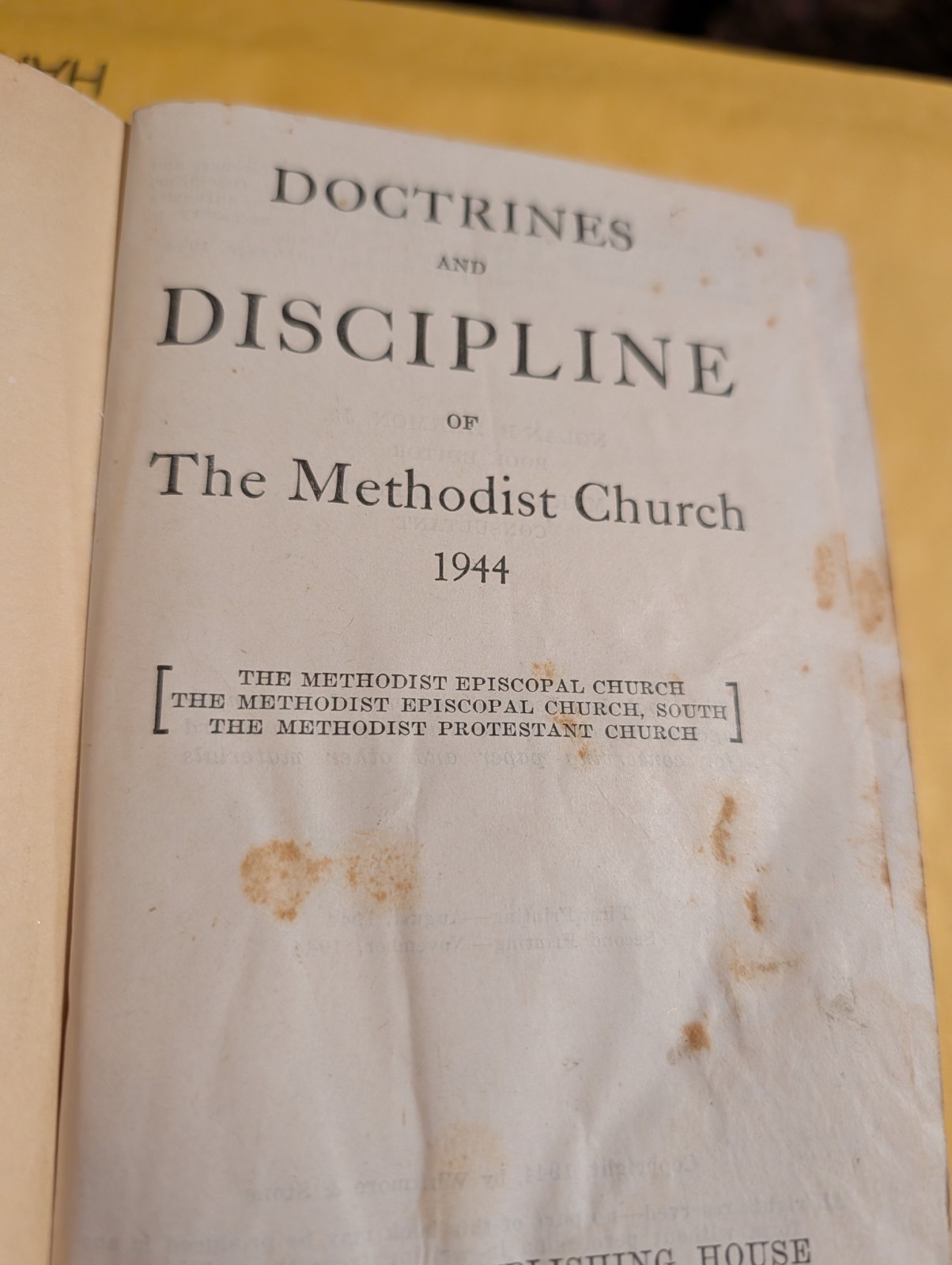 DISCIPLINE OF THE METHODIST CHURCH – 1944