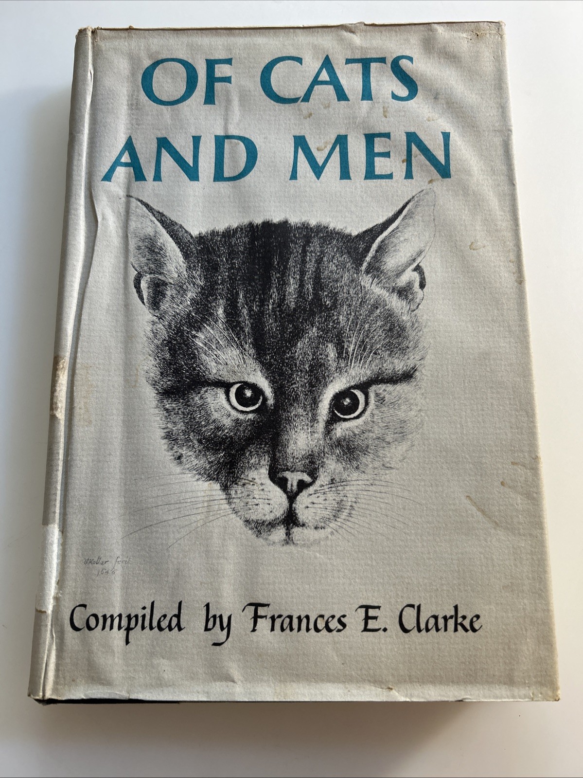 Of Cats and Men Compiled Frances E Clarke Macmillan 1957 Vtg 1950s 1st Ed abm