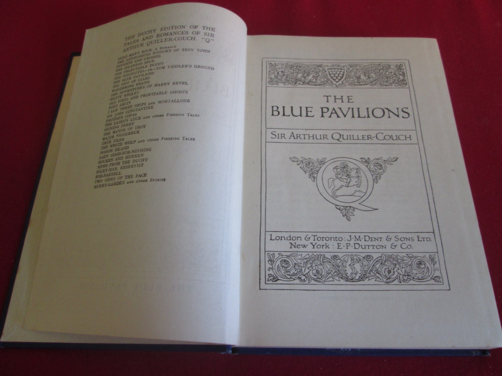 The Blue Pavilions by Sir Arthur Quiller-Couch 1928 JM Dent HB Duchy Edition