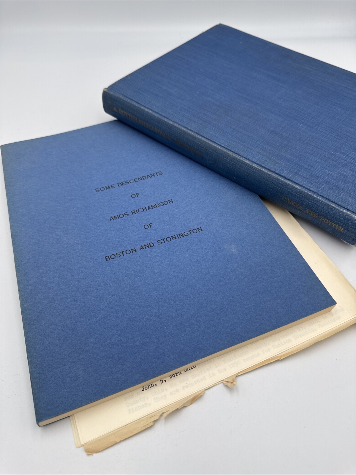 ’57 Potter-Richardson Memorial & 71 Supplement 2V Set Douglas C Richardson Notes