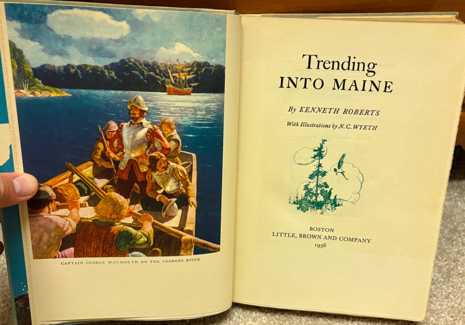 Trending into Maine 1938 Signed by Kenneth Roberts & N.C. Wyeth #134 of 1075