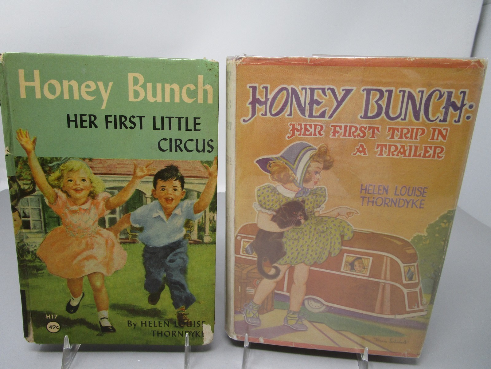 2-Honey Bunch Hardcover Books Helen Louise Thorndyke 1936 & 1939-1 w/Dust Jacket