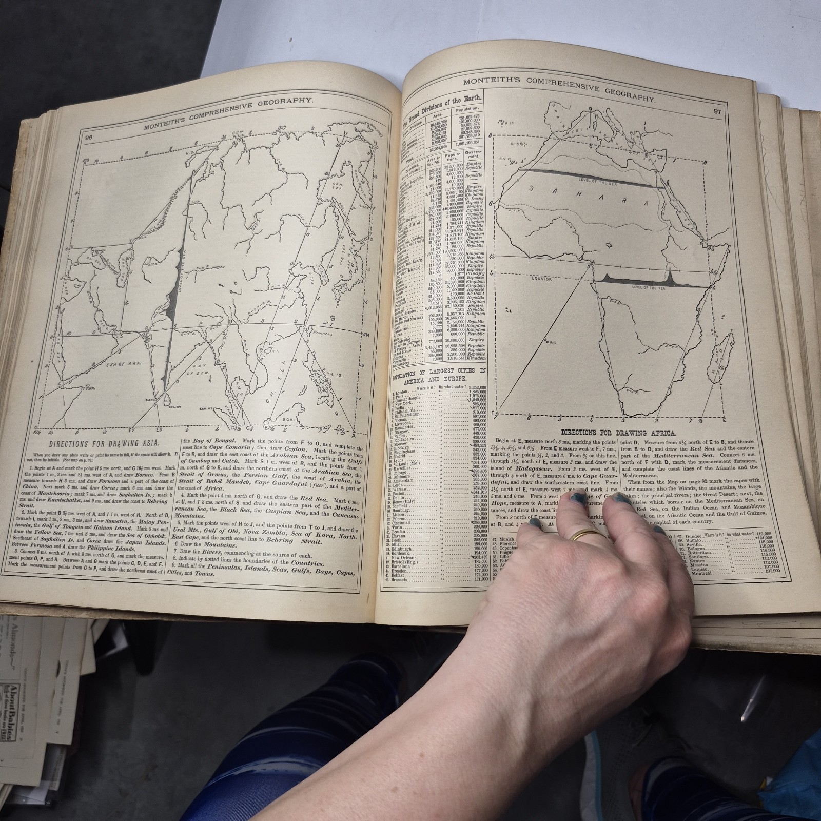 1872 Monteith’s Comprehensive Geography New England Edition Atlas Color Maps C03