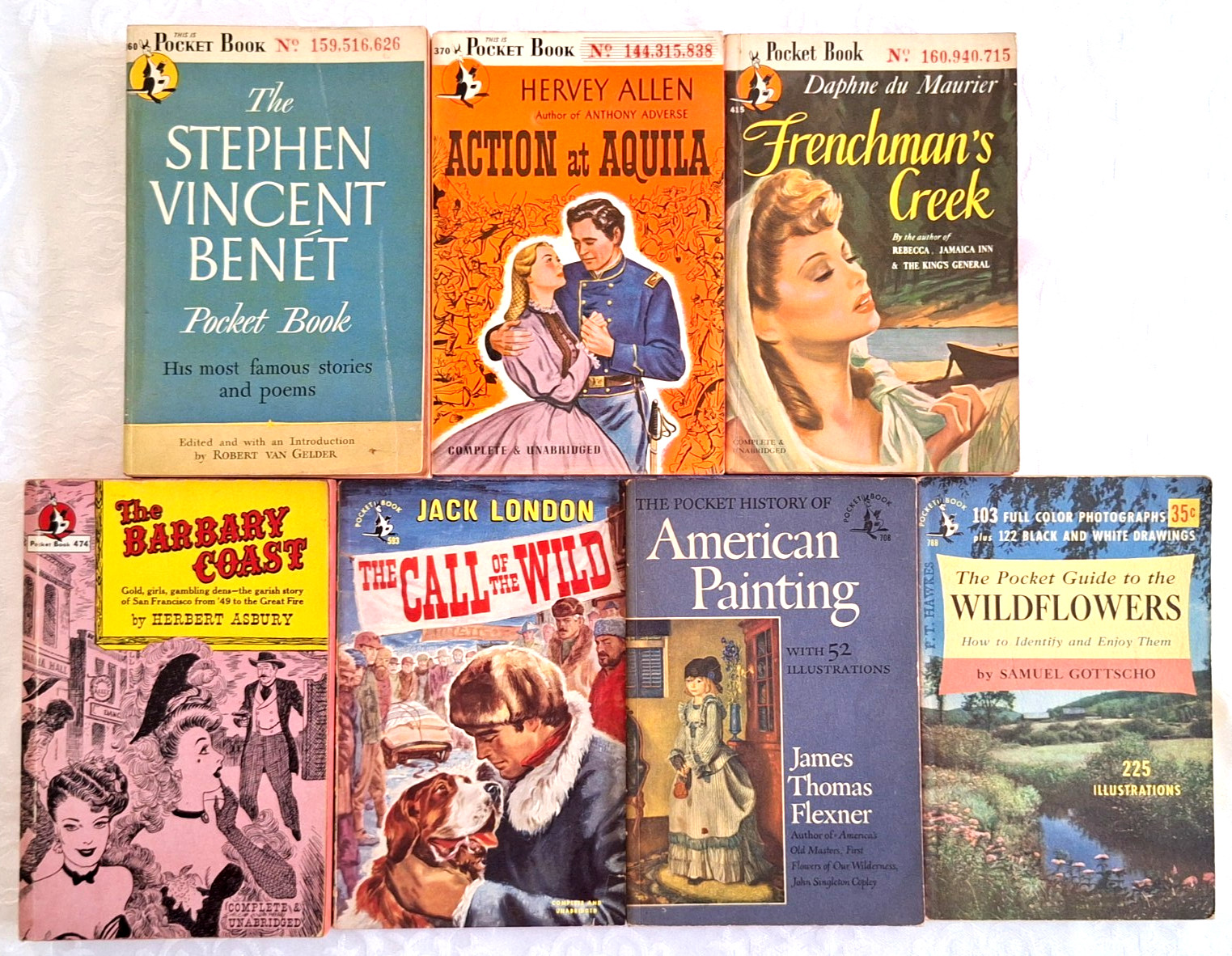 7 vintage paperbacks – all 1st printings from Pocket Books (1946-1951)