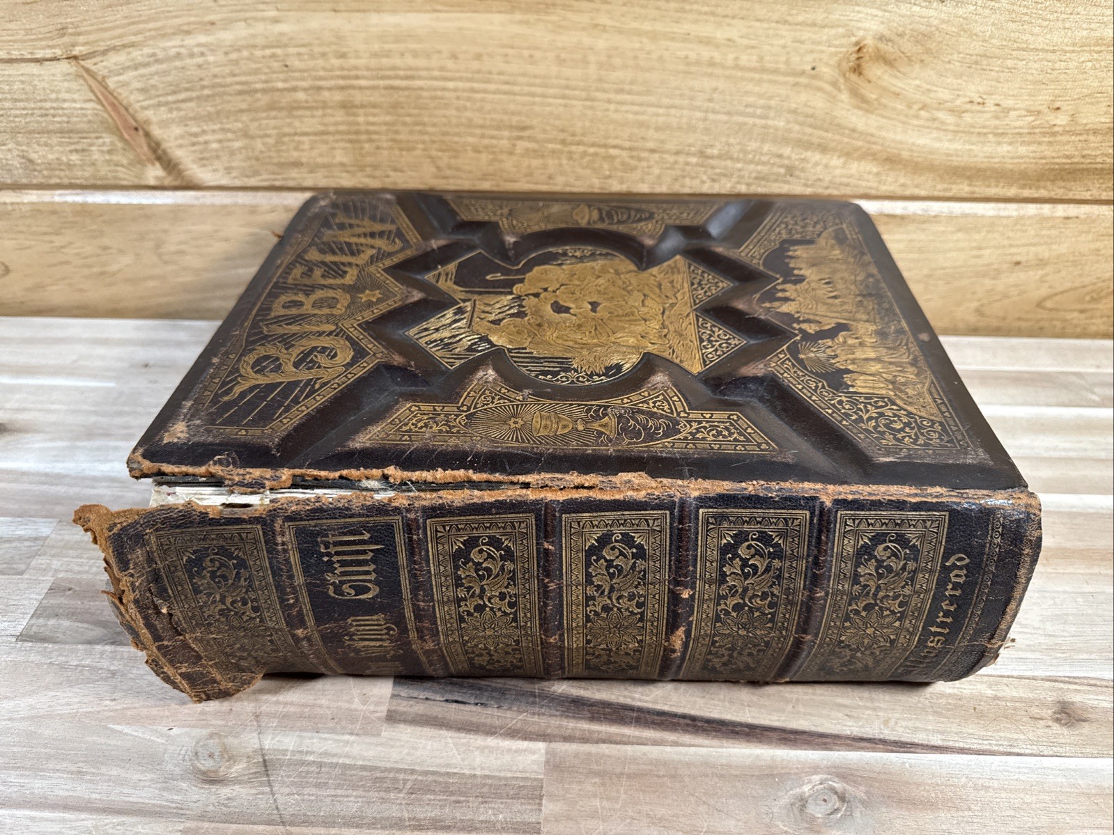 c1880 HOLY BIBLE swedish IN NEED OF RESTORATION