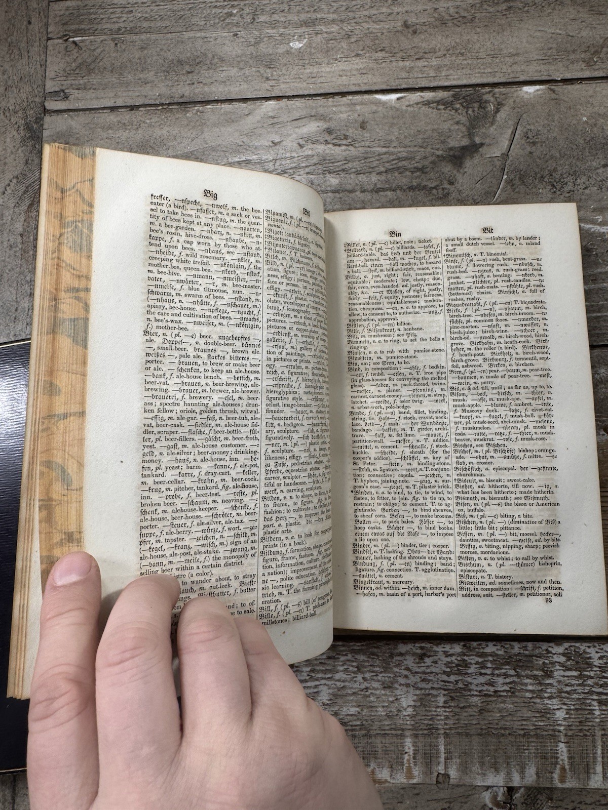1848 Antique Language Studies Book “German-English Dictionary: 2 Volumes”