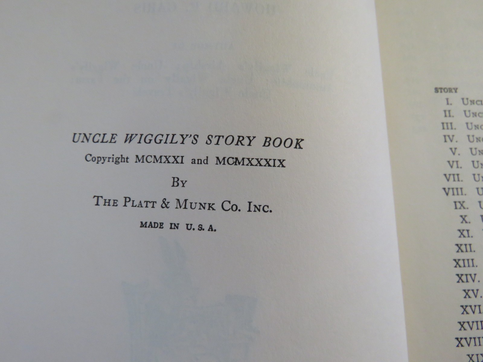 Uncle Wiggily’s Story Book HC by Howard R. Garis Vintage