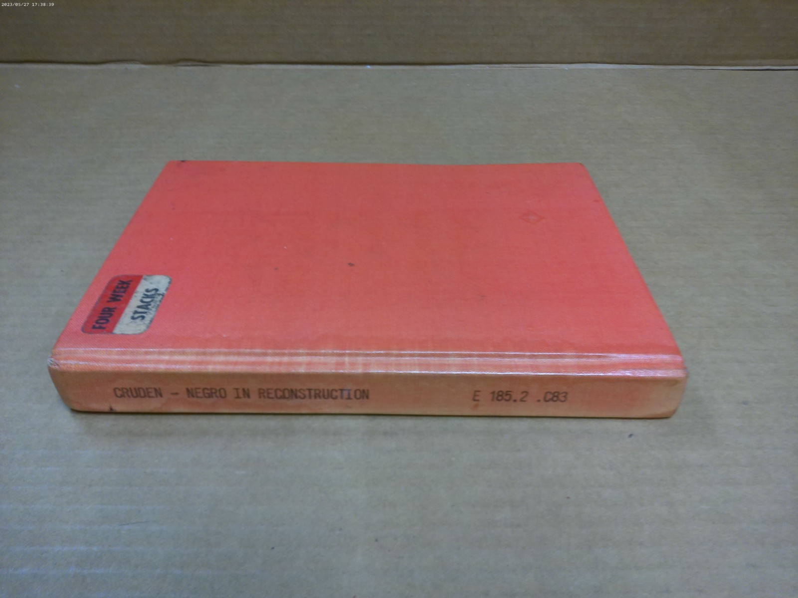 Negro in Reconstruction by Cruden Vintage Hardcover Ex-Library Book