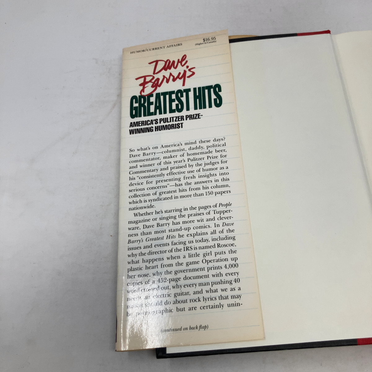 Dave Barrys Greatest Hits by Dave Barry HC First Edition Very Good 1989