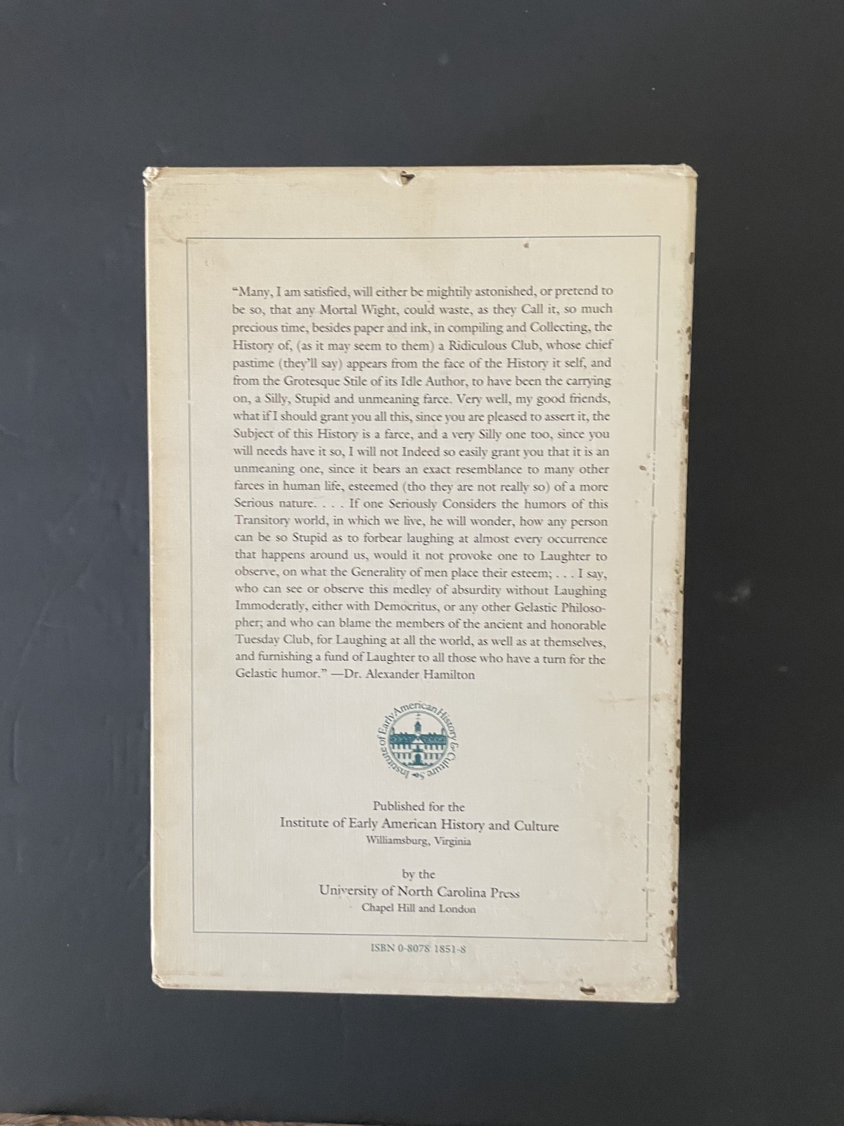 The History Of The Ancient And Honorable Tuesday Club by Alexander Hamilton, set