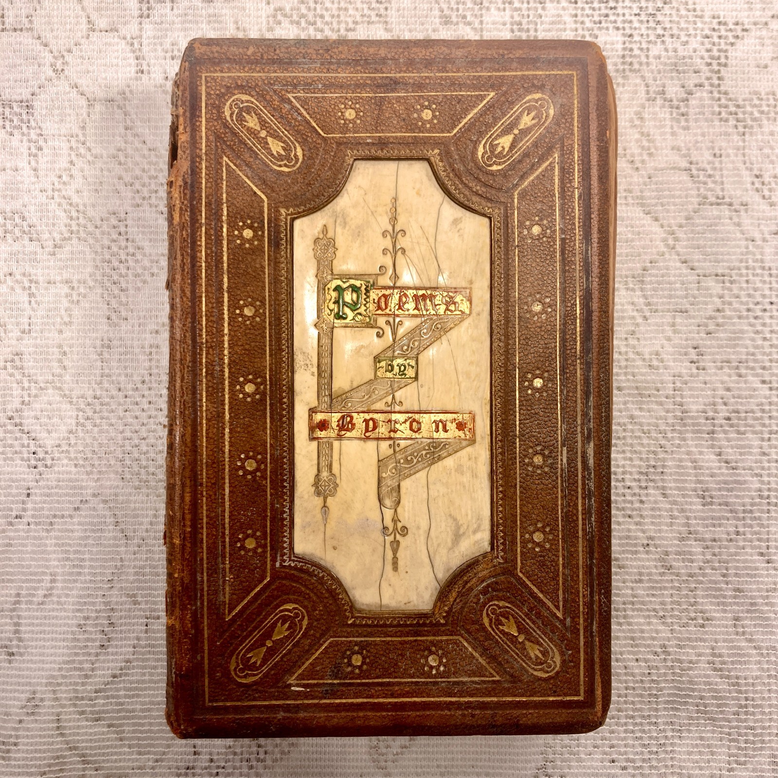 Poetical Works of Lord Byron c1870 William P Nimmo Unique Celluloid Cover *Read*
