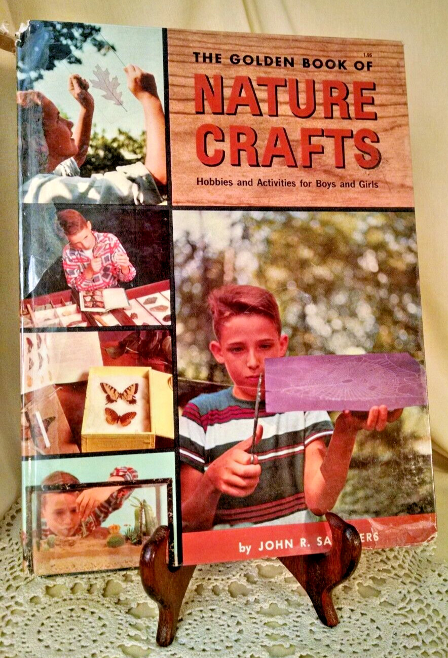GOLDEN BOOK NATURE CRAFTS JOHN SAUNDERS GOLDEN PRESS NY 1958 HOBBIES ACTIVITIES.