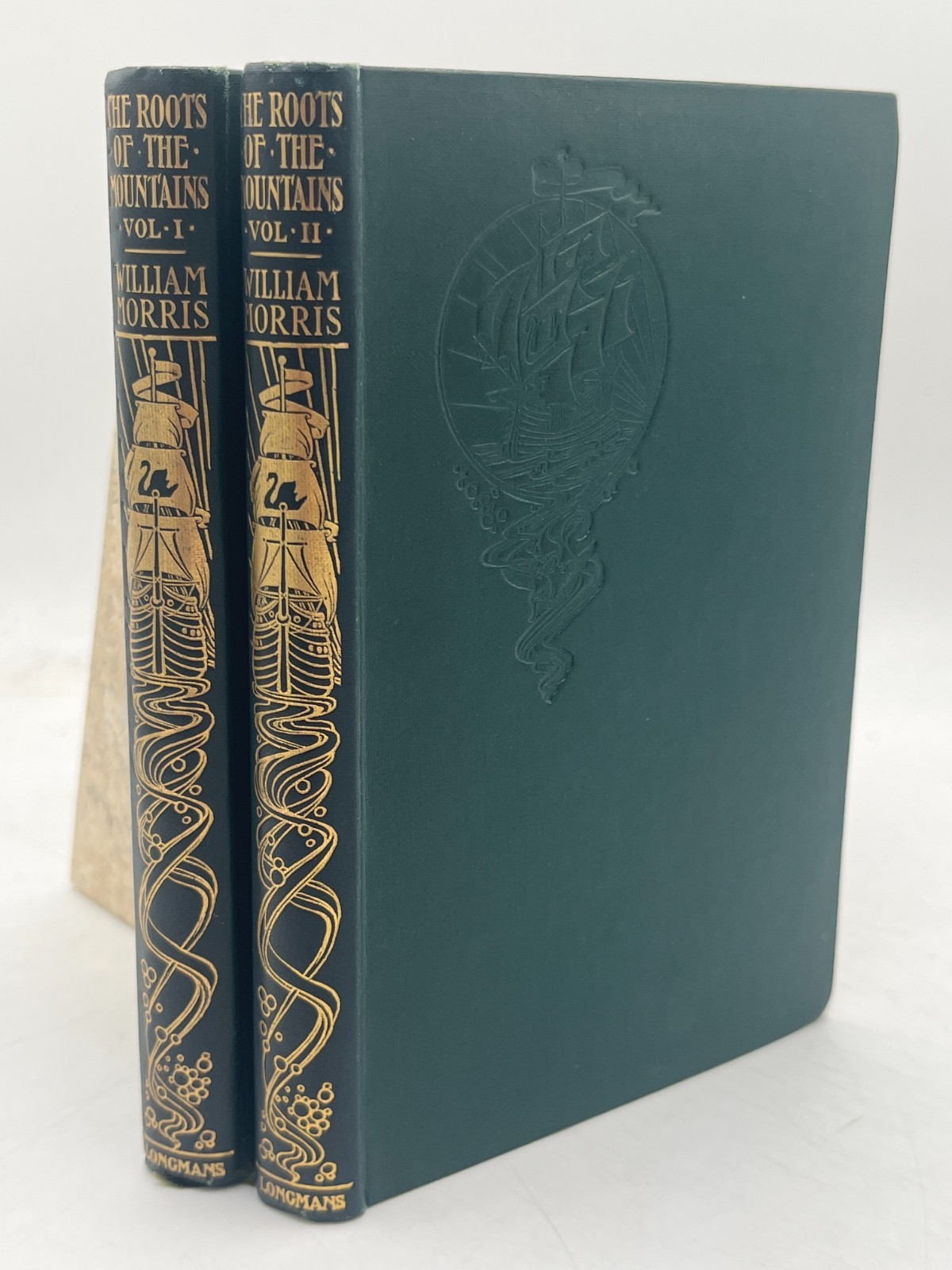 William Morris Roots of the Mountains 1913 Pocket Edition 2 Vols Gilt Macmillan