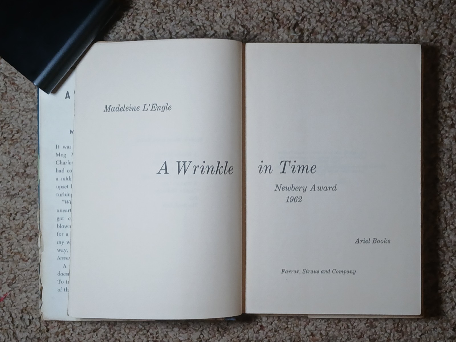 A Wrinkle in Time First Edition Third Printing 1963 by Madeleine L’Engle
