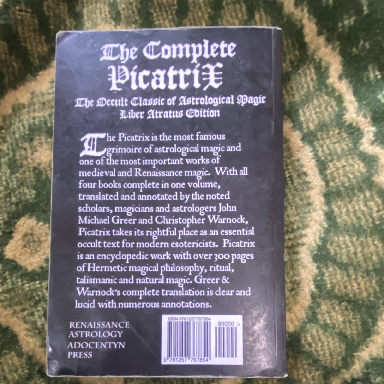 Picatrix – Occult Astrology & Magic, Greer & Warnock (Adocentyn Press)