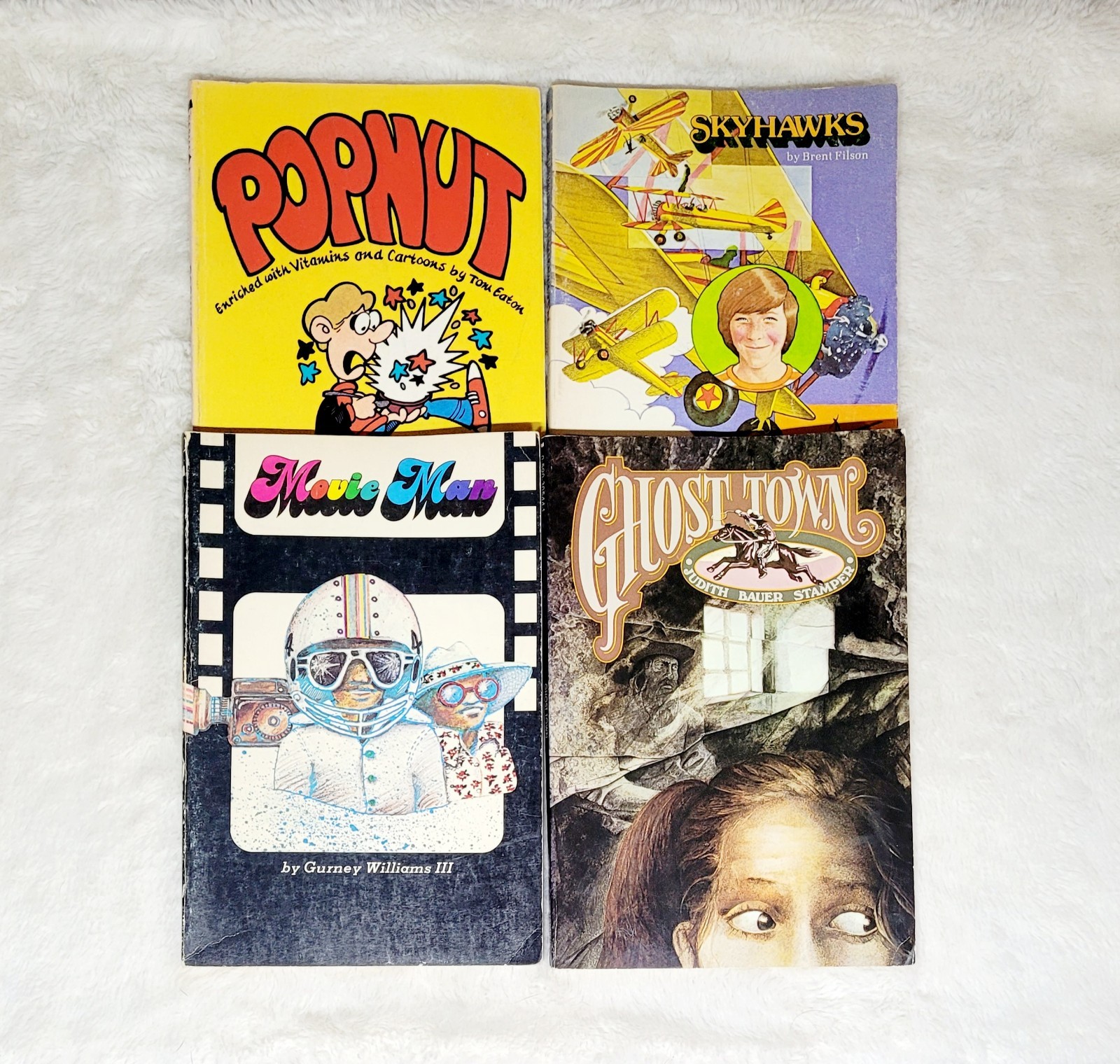 Lot Of 4 Vintage Scholastic 1970’s Retro Illustrated Paperback Books Grade 4-6
