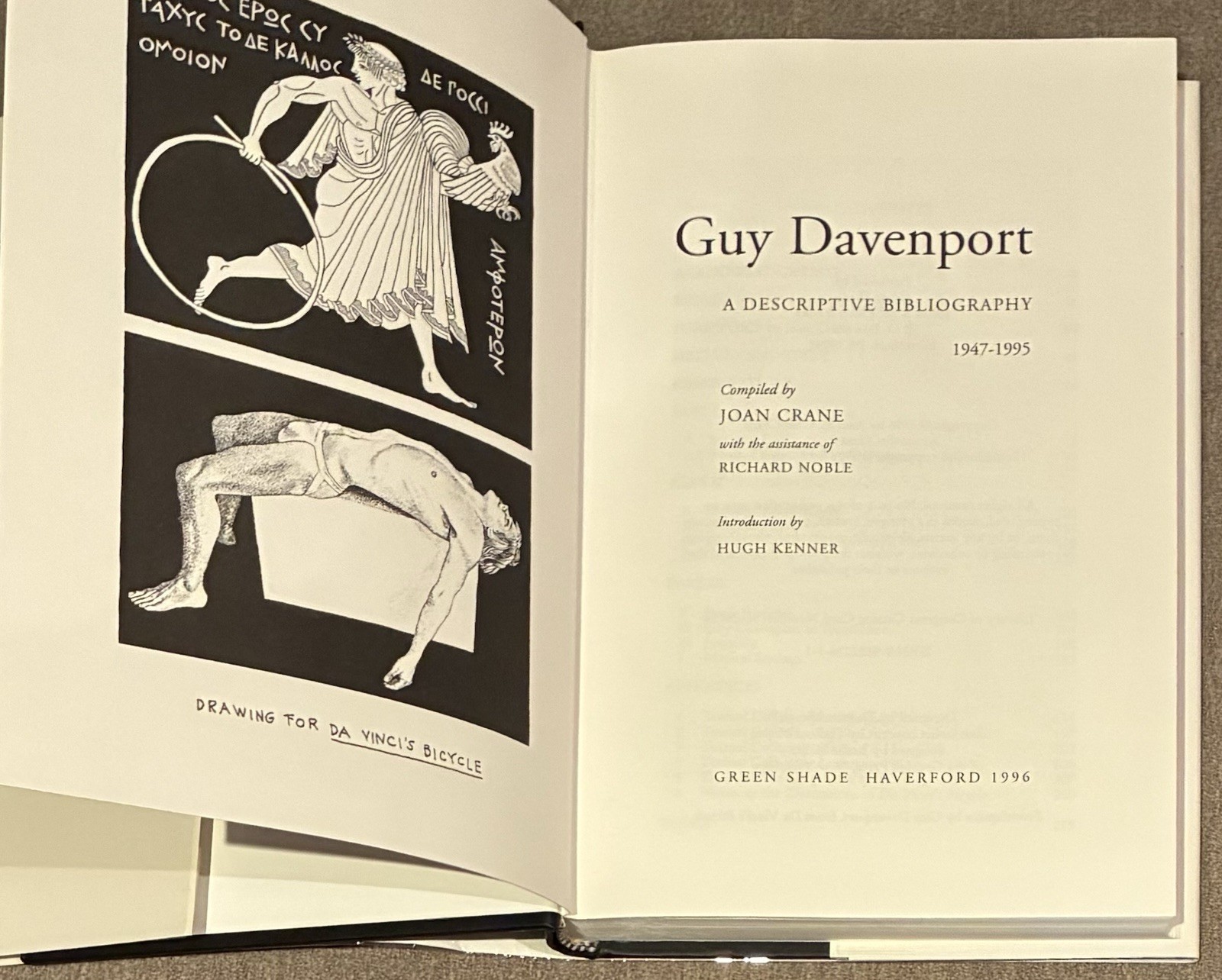 Guy Davenport: A Descriptive Bibliography 1947-1995 by Joan Crane. Like New. DJ.