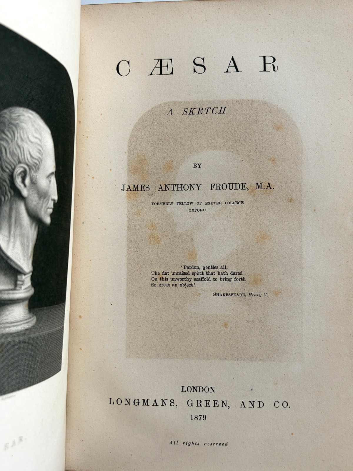1879 Fine Leather Binding Caesar A Sketch James Anthony Froude